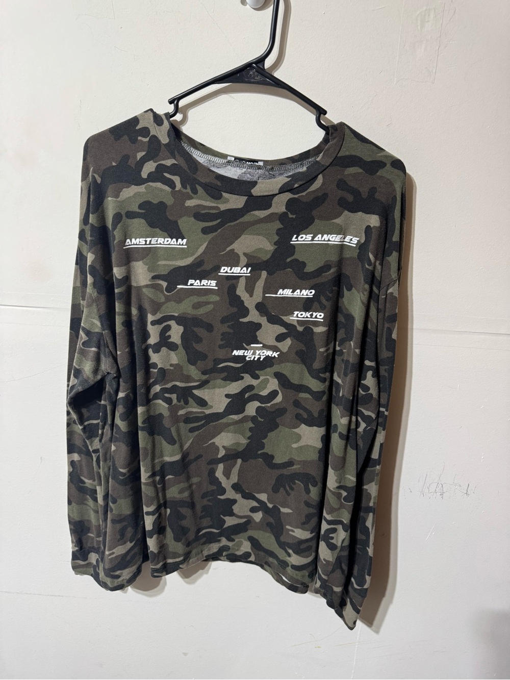 Long Sleeve Camo Graphic Shirt
